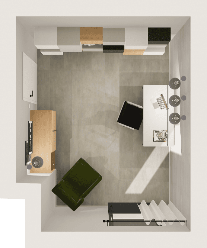 Geometria black & white w maleńkim home office