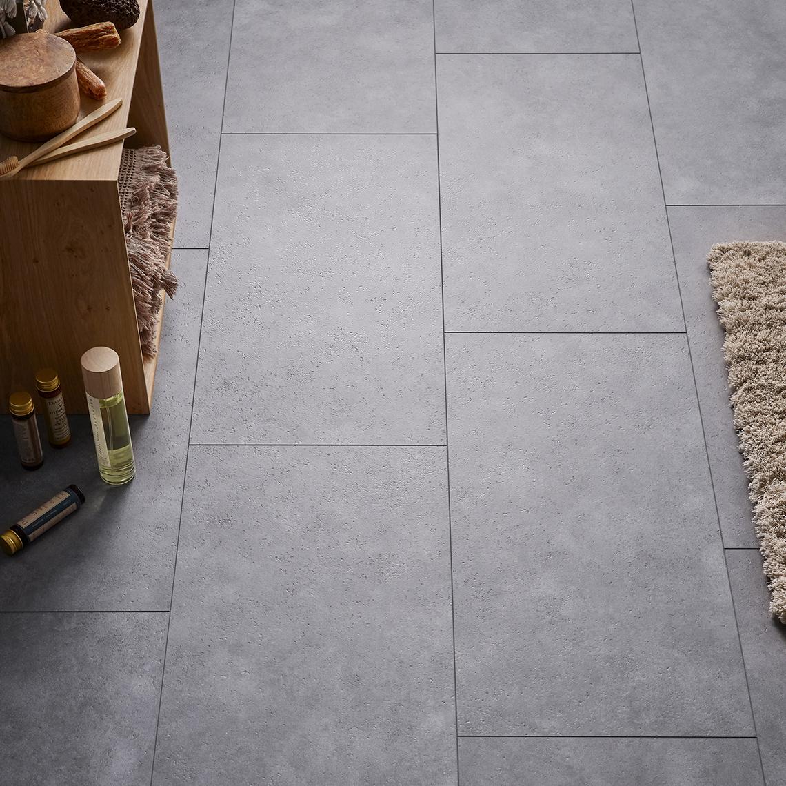 Rigid core flooring VOX Rigio Concrete Dark arrangement