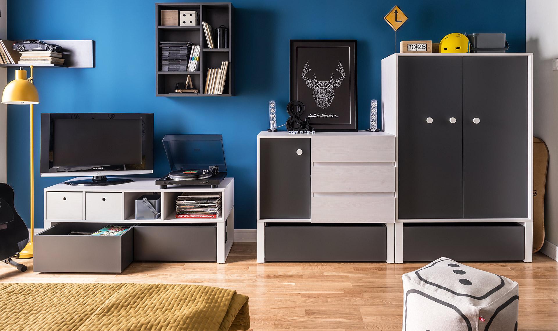 Box for bookcase and TV unit Nest arrangement