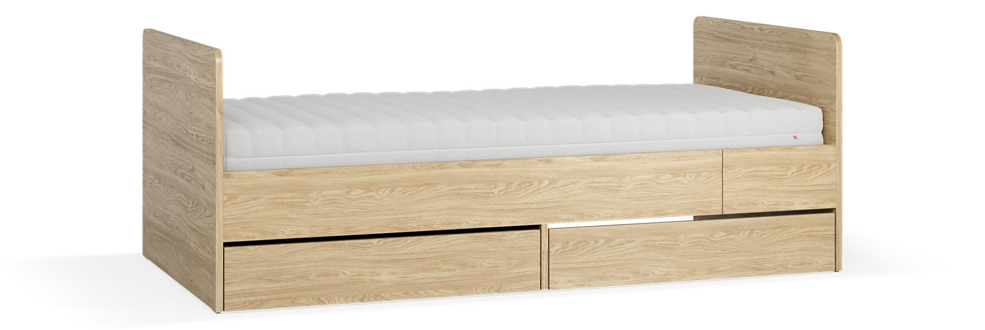 Growing bed 90x160-200 with 2 drawers Muve