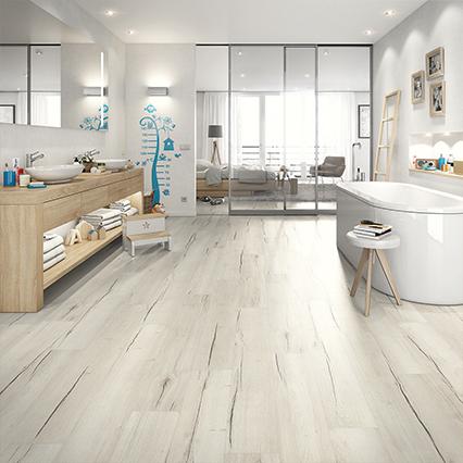 Panele podłogowe EGGER Home Dąb Creston biały EHL105 Aqua + arrangement