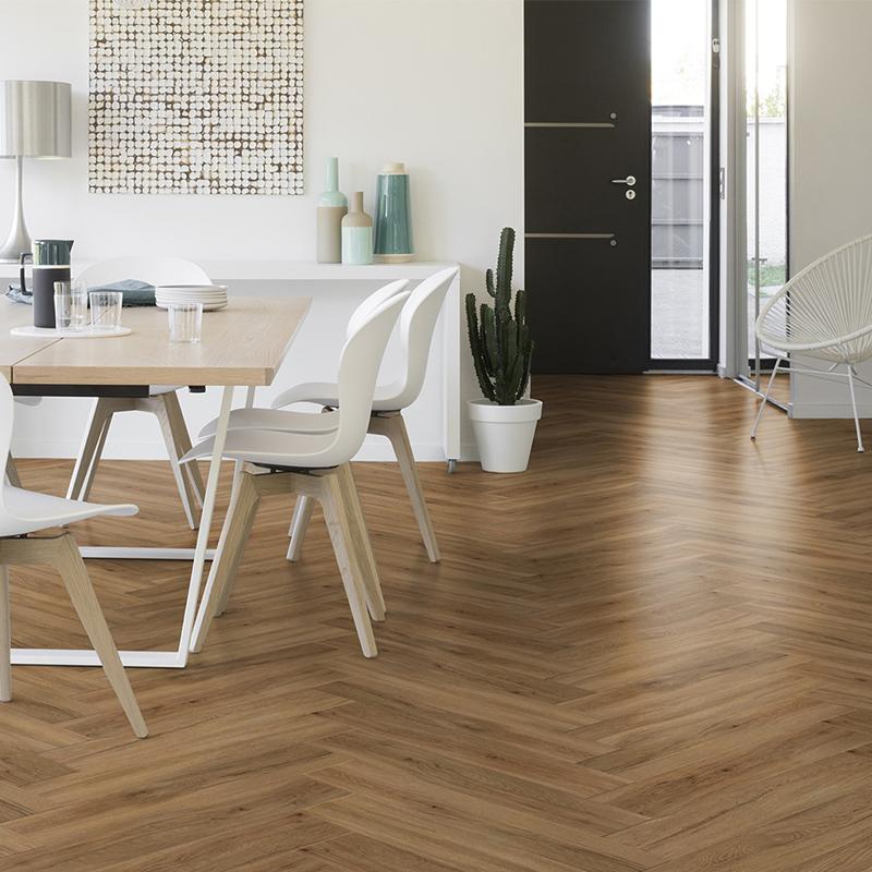 Podłoga winylowa GERFLOR Creation 55 Rigid Acoustic Jodełka Quartet 0503 aranżacja