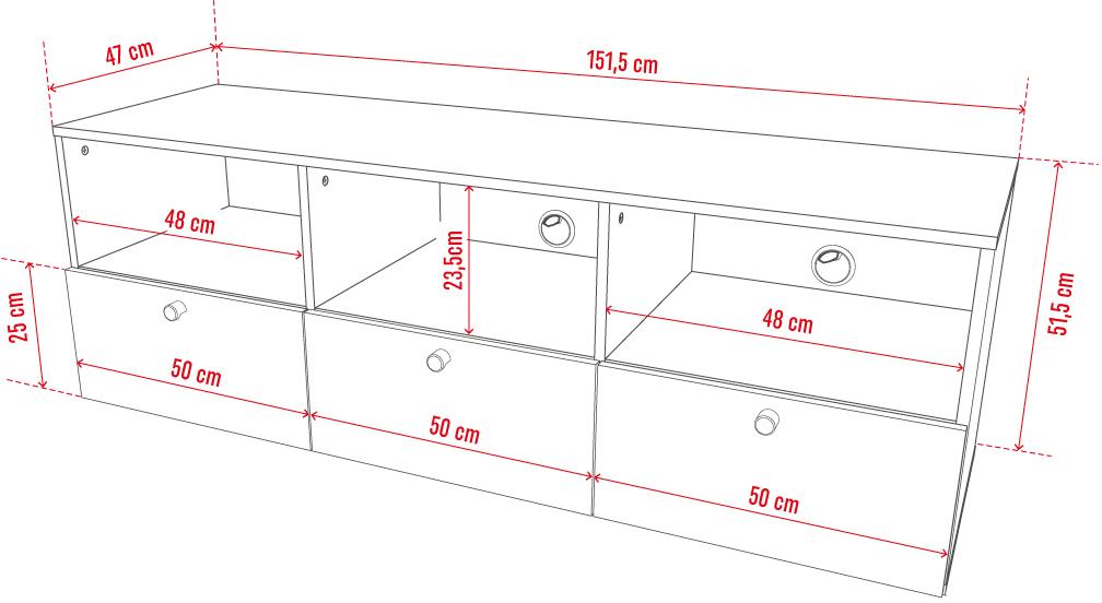 Wide RTV cabinet Reli arrangement