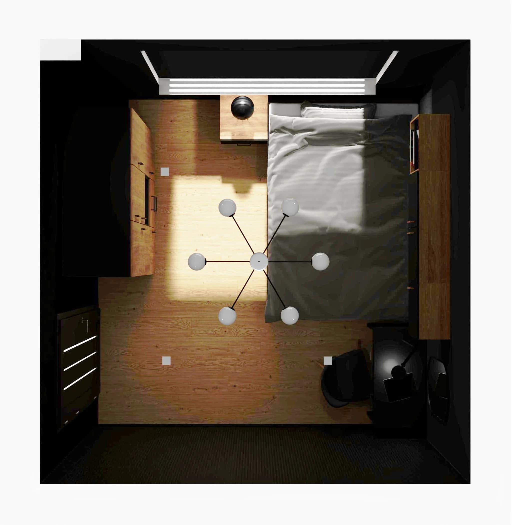 Męska sypialnia w ciemnych kolorach