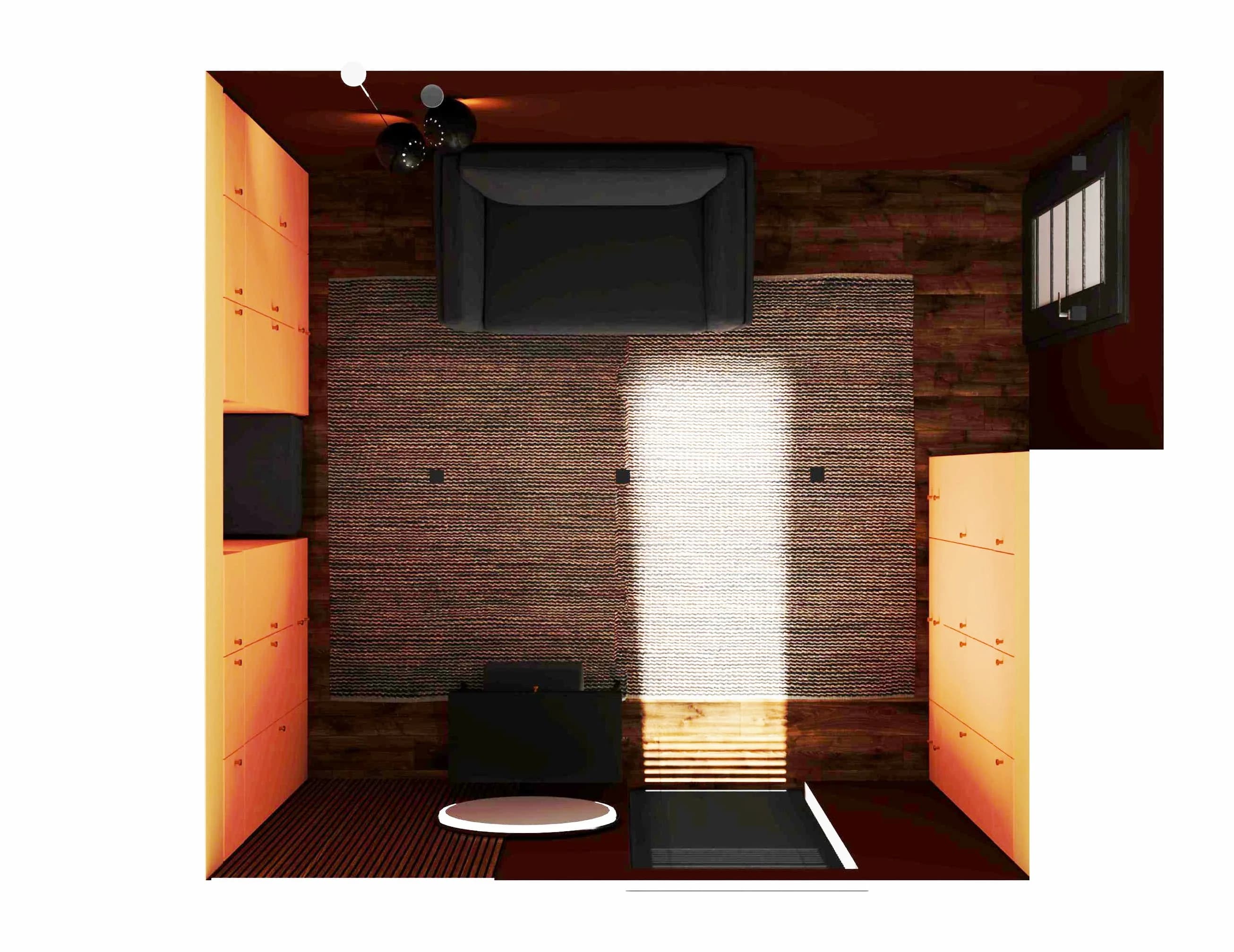 Ciepła garderoba z sofą i toaletką