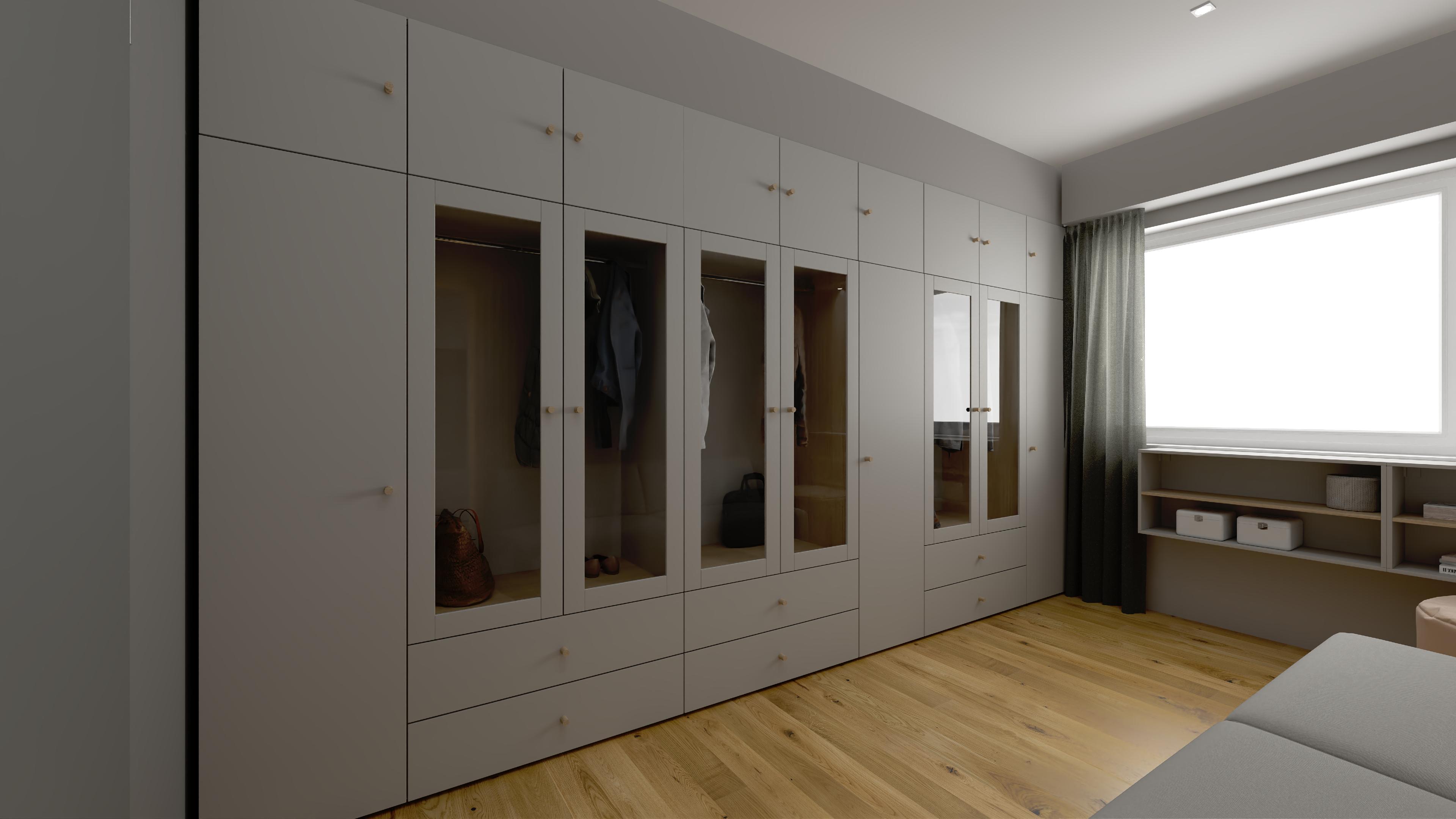 Elegant wardrobe in shades of grey