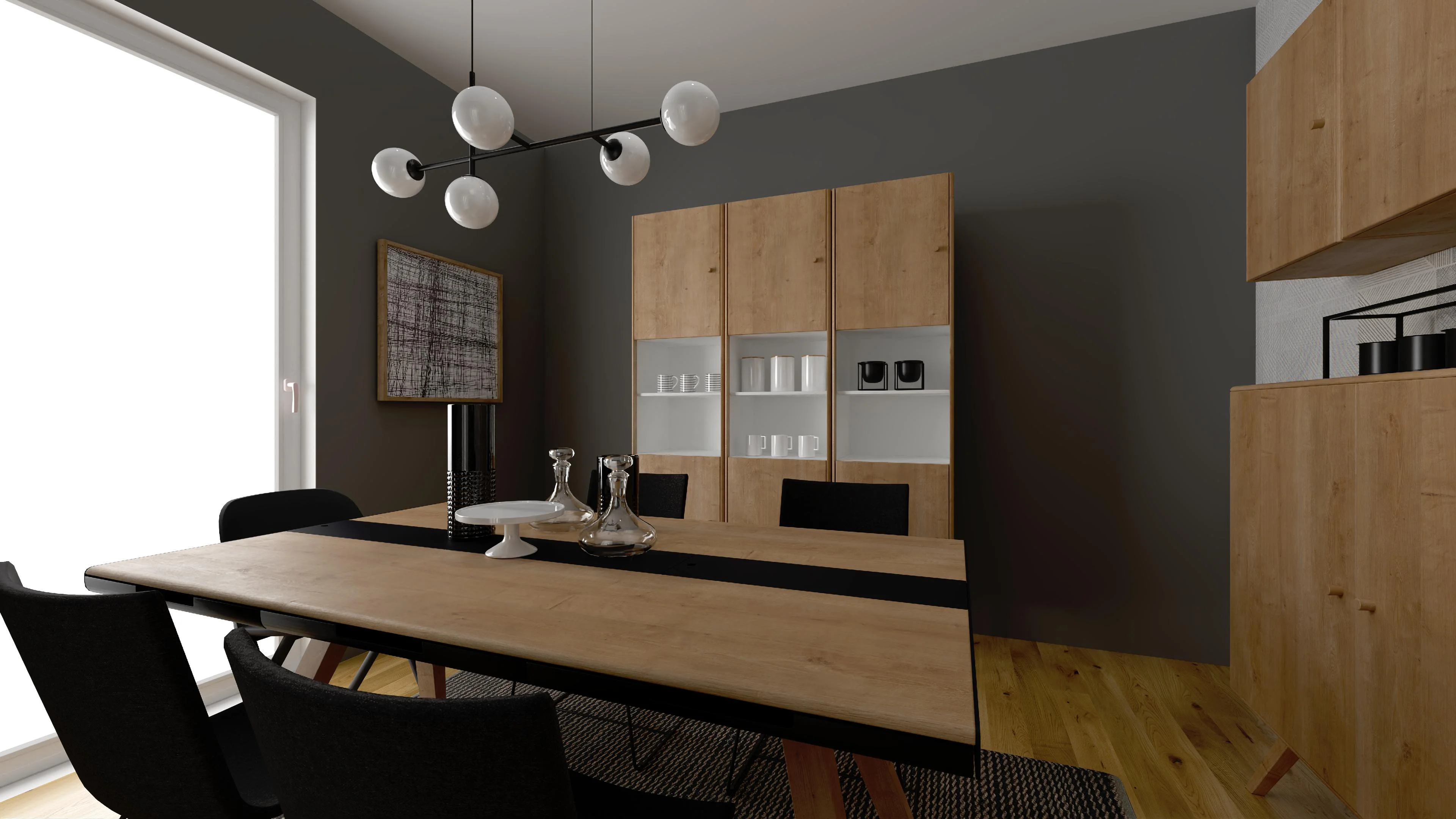 Elegant dining room in a contemporary style