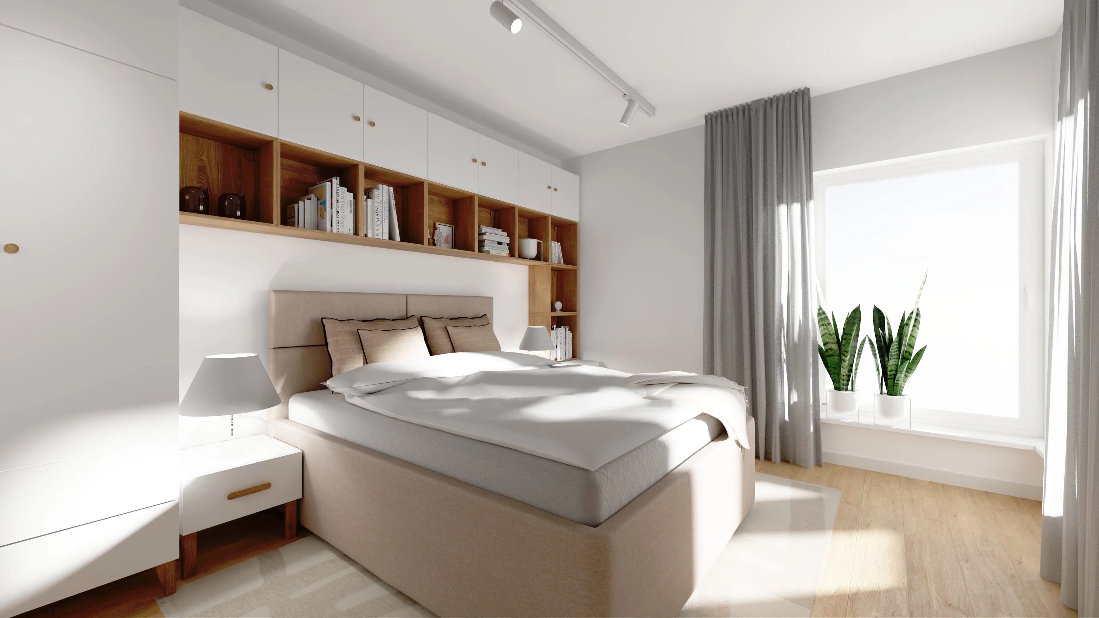 Czysta elegancja w białej sypialni dla dwojga