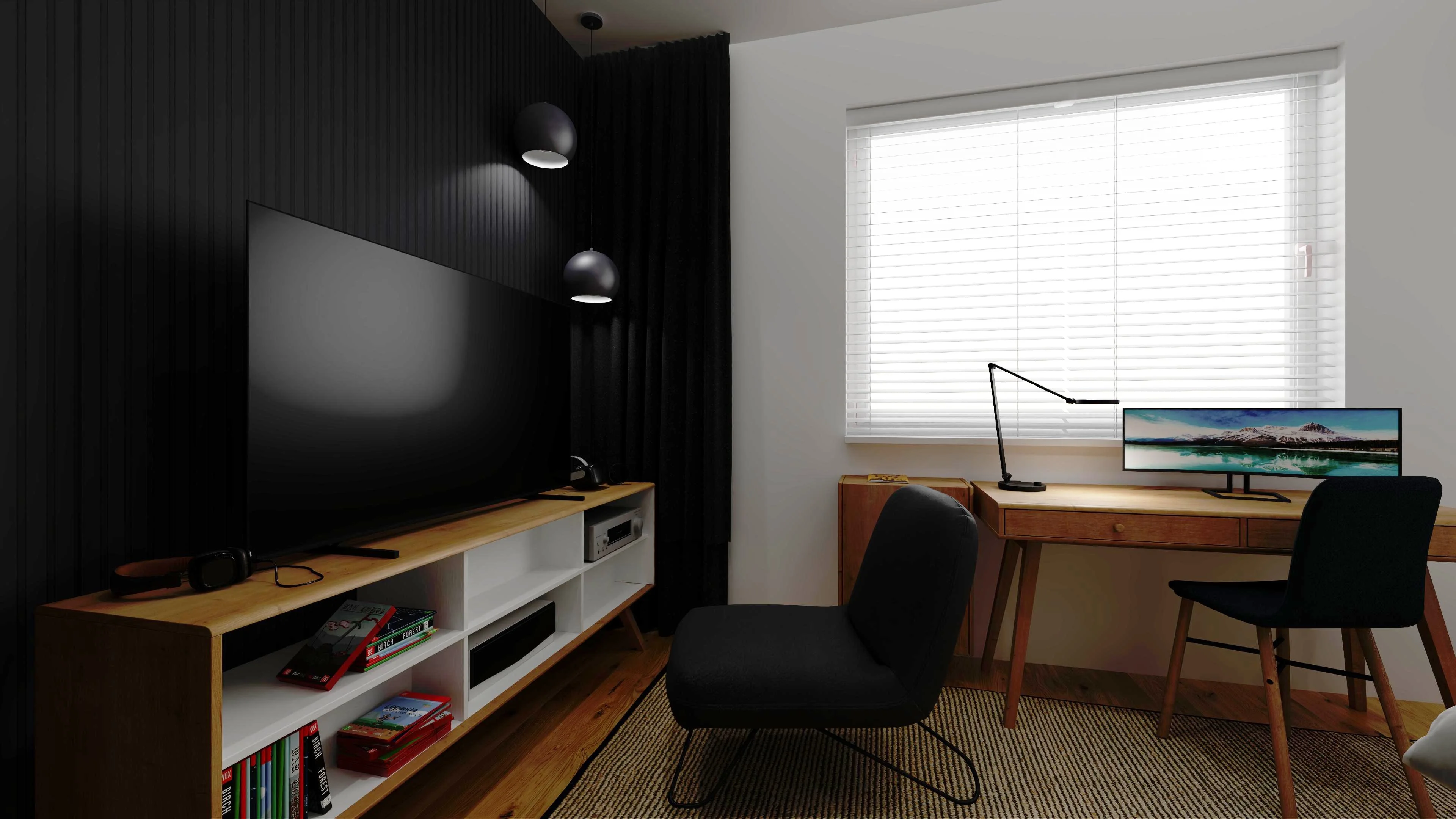 A well-organised youth room with a contrasting theme