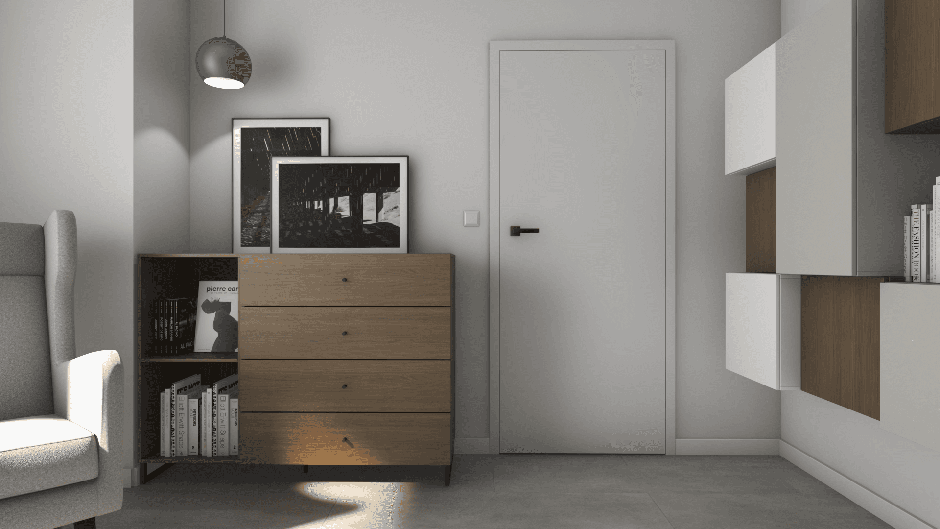 Geometria black & white w maleńkim home office