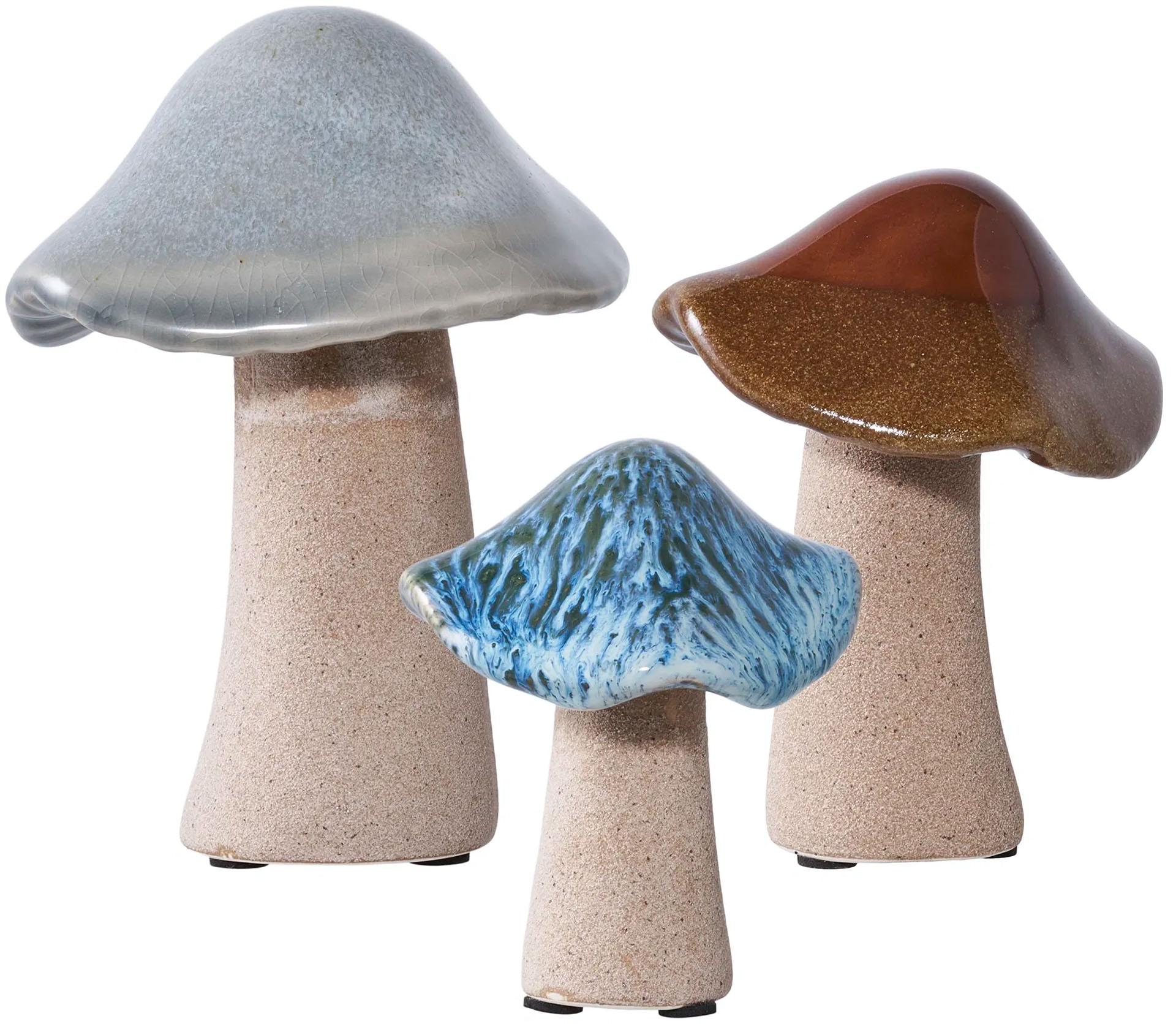 Mushrooms figurine set. 3 pcs