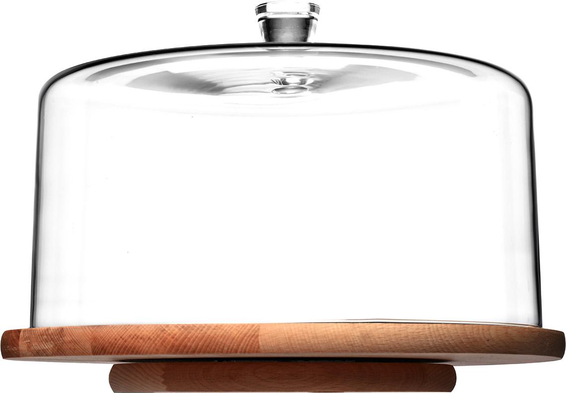 Revolving wooden platter with Glamour lampshade