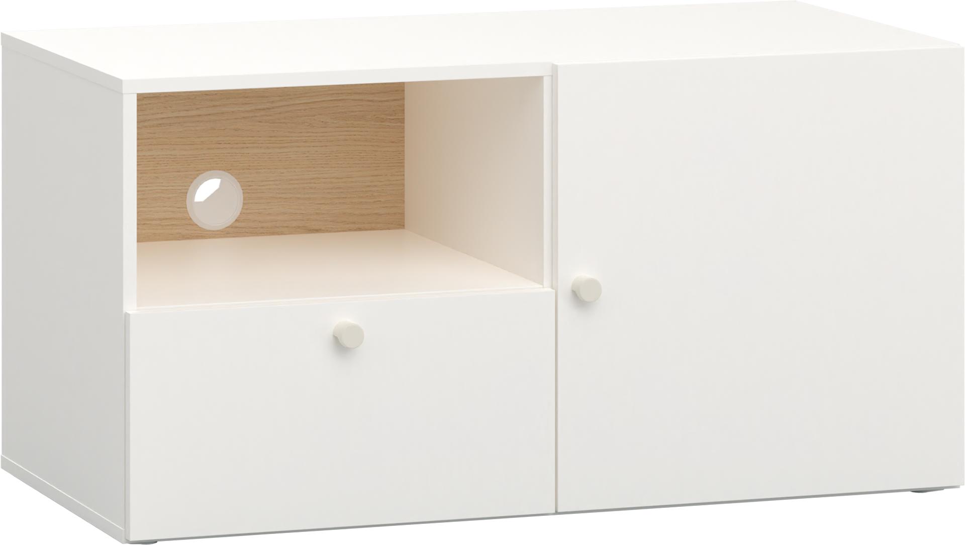 Narrow RTV cabinet with solid front panel Reli