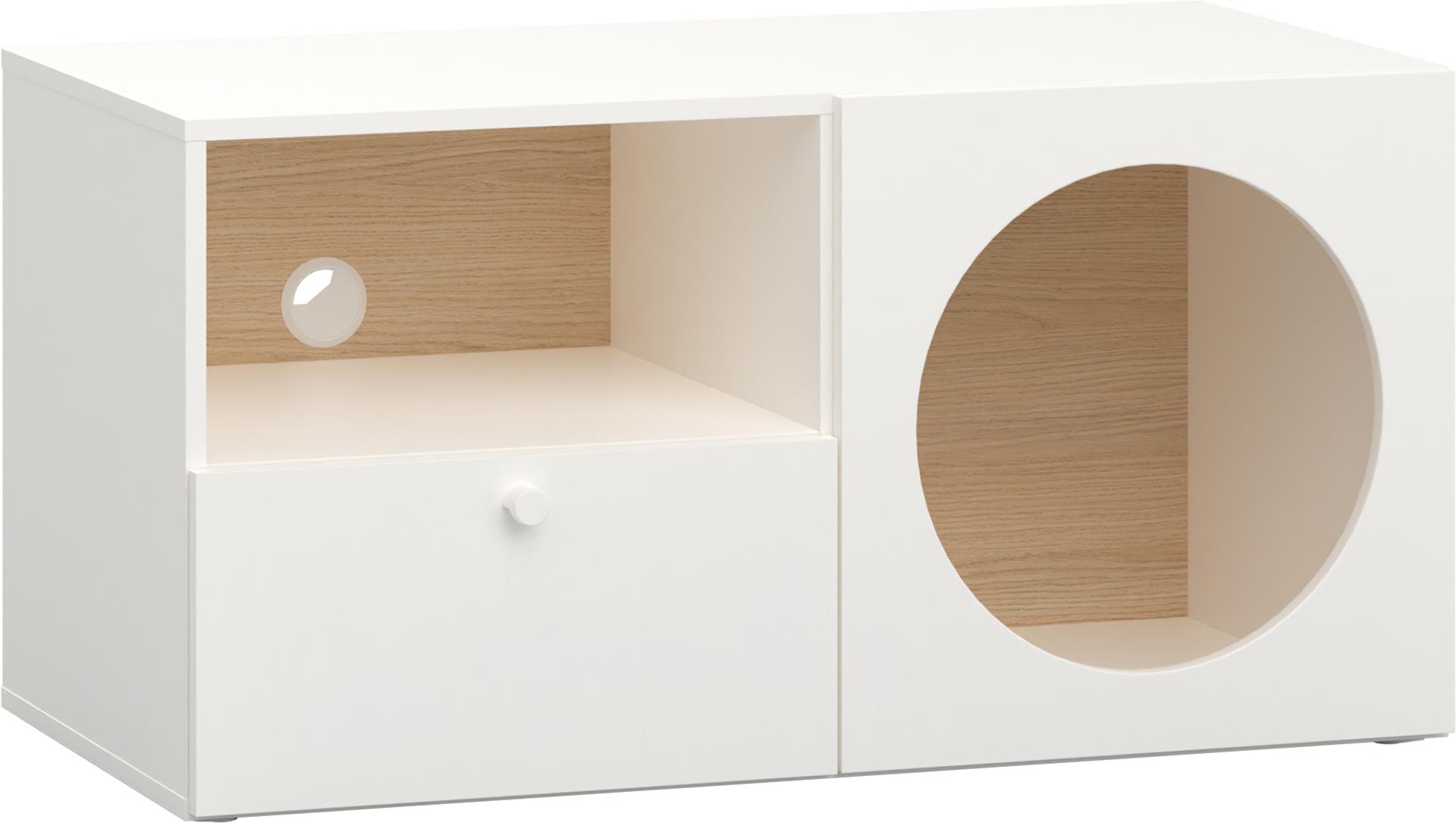Narrow RTV cabinet with hole front panel Reli