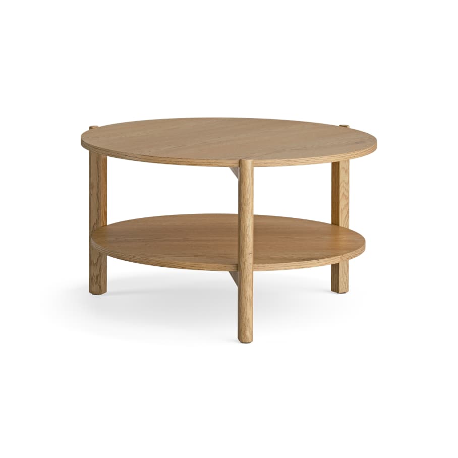 Round coffee table with swivel shelf Well