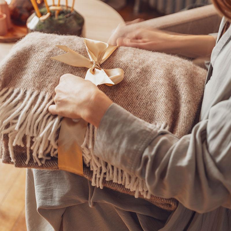 Blanket 150x200 Esten camel colour arrangement