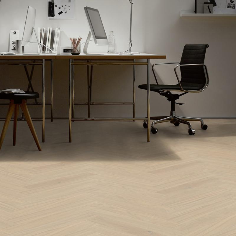 Podłoga hybrydowa Ter Hürne Hywood Herringbone Collection Olio Dąb Morvan aranżacja