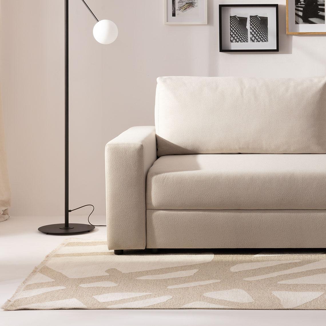 Boucle Cream Abstract Carpet arrangement