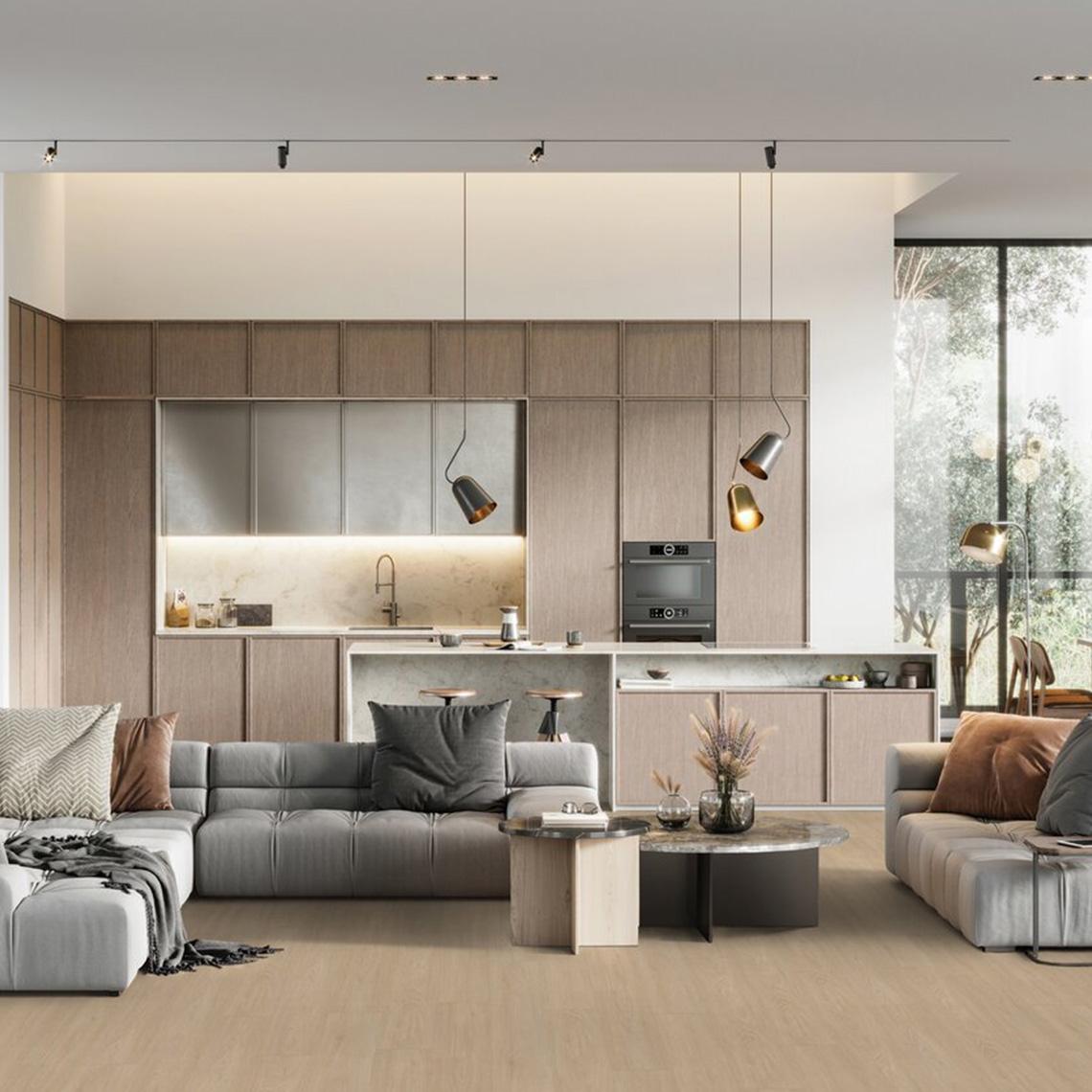Podłoga winylowa GERFLOR Senso Premium Rigid Acoustic Country Beige arrangement