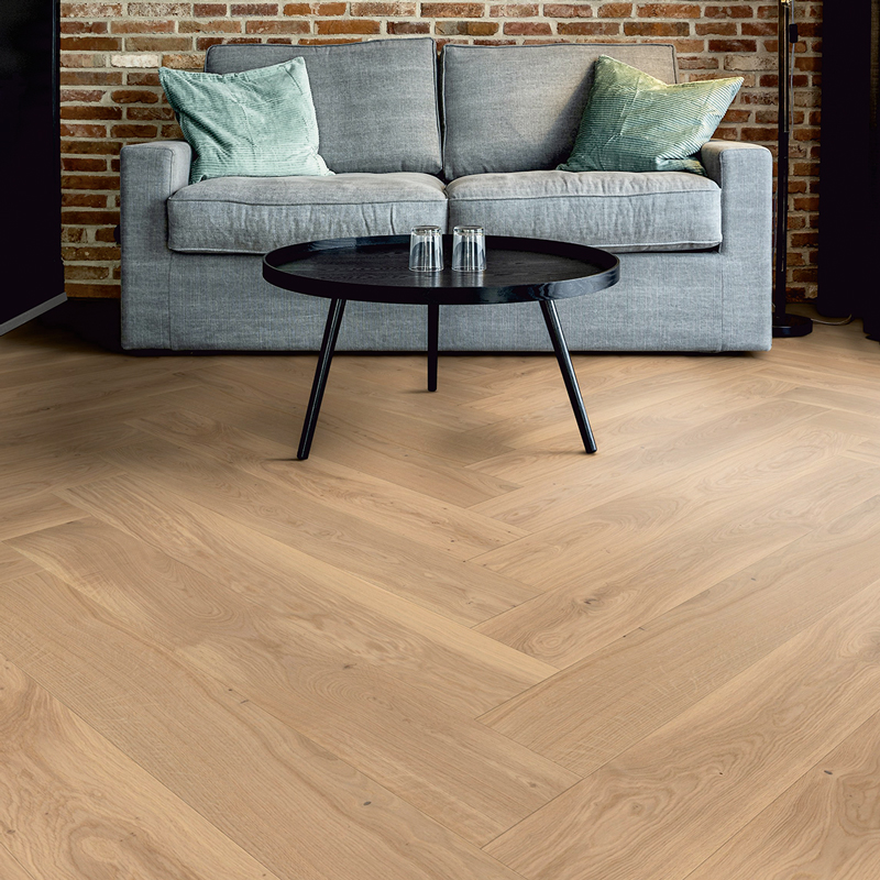 Podłoga drewniana Ter Hürne Herringbone Collection Dąb Ameland aranżacja