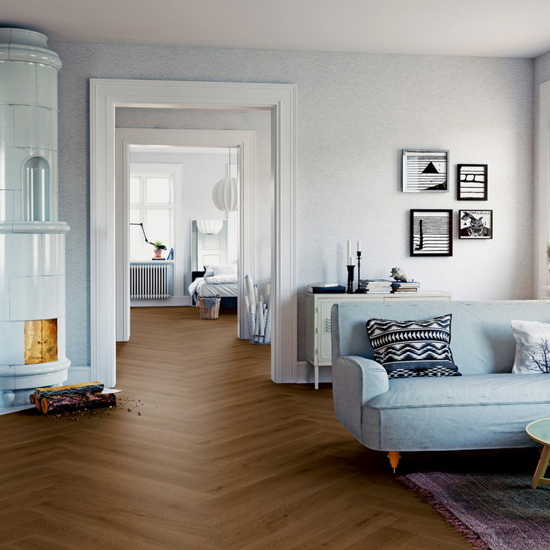 Podłoga drewniana Ter Hürne Herringbone Collection Dąb Baltrum aranżacja