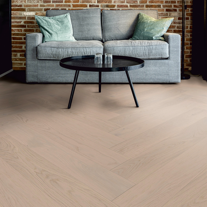 Podłoga drewniana Ter Hürne Herringbone Collection Dąb Borkum aranżacja