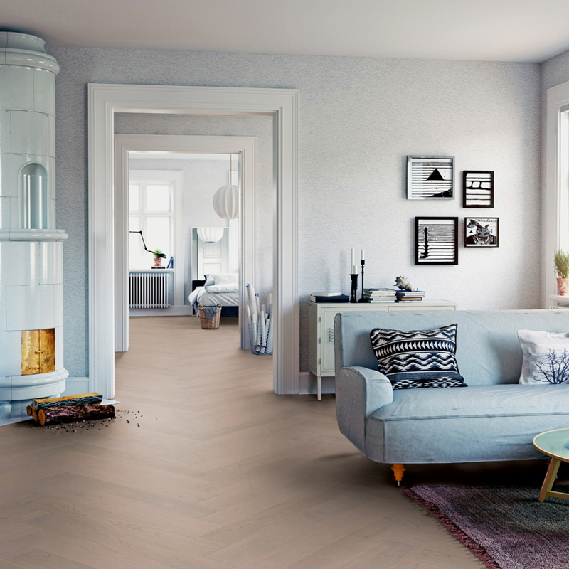 Podłoga drewniana Ter Hürne Herringbone Collection Dąb Föhr aranżacja