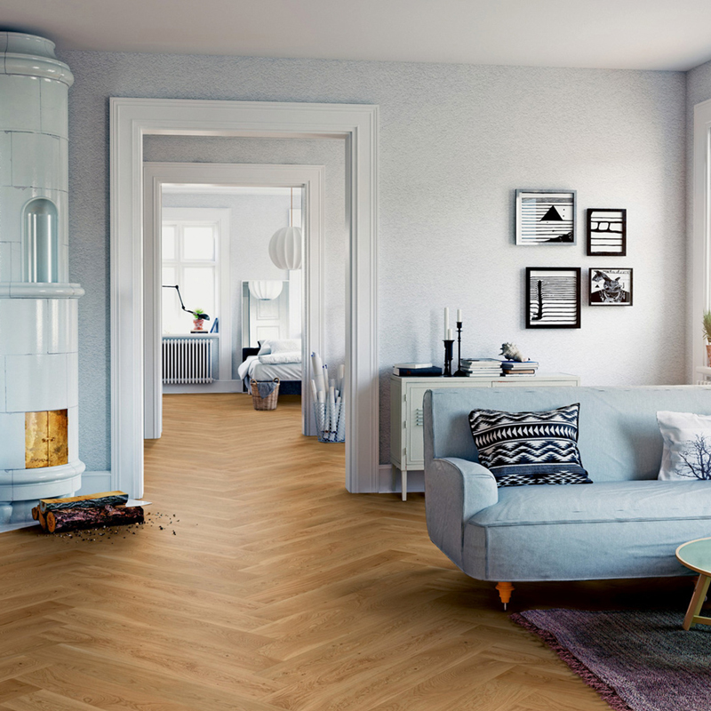 Podłoga drewniana Ter Hürne Herringbone Collection Dąb Juist aranżacja