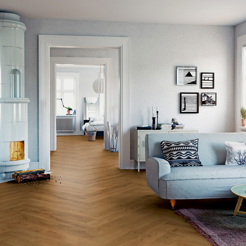 Podłoga drewniana Ter Hürne Herringbone Collection Dąb Norderney aranżacja