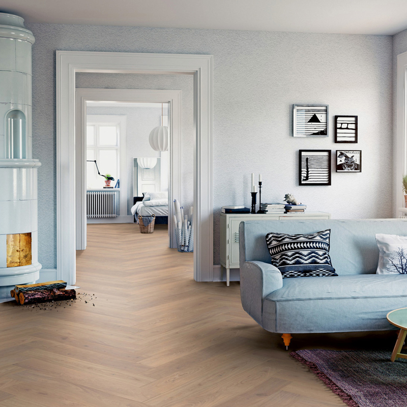 Podłoga drewniana Ter Hürne Herringbone Collection Dąb Rügen aranżacja