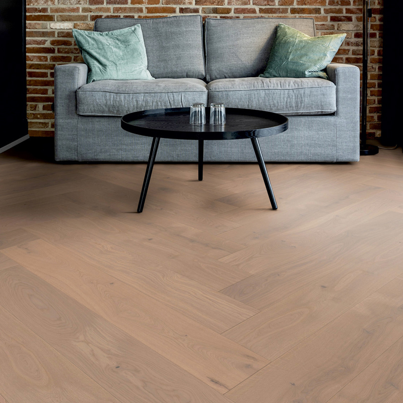 Podłoga drewniana Ter Hürne Herringbone Collection Dąb Seeland aranżacja