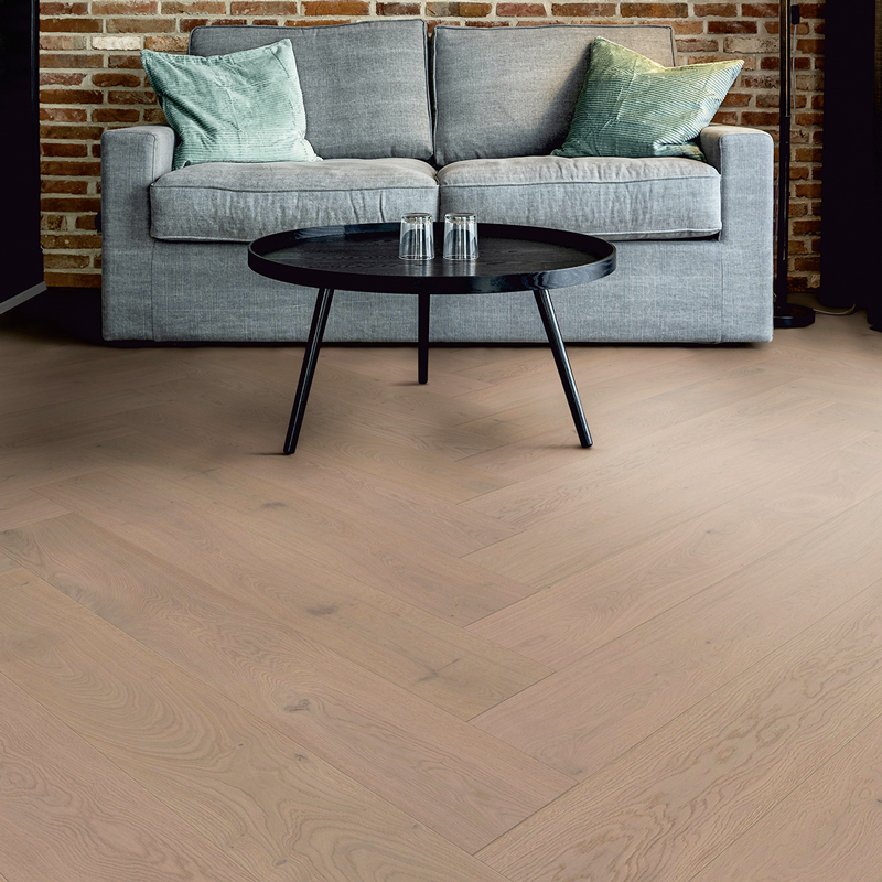 Podłoga drewniana Ter Hürne Herringbone Collection Dąb Sylt aranżacja