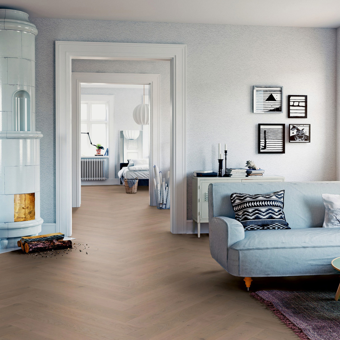 Podłoga drewniana Ter Hürne Herringbone Collection Dąb Usedom aranżacja