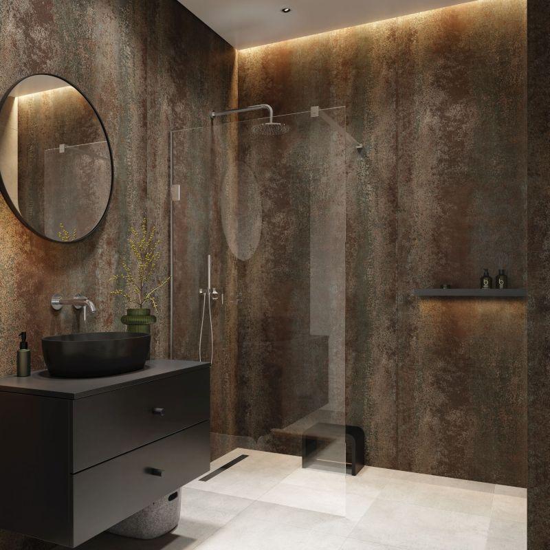 Mineralne panele ścienne SPC Idevo Oxyd 280x110 cm aranżacja