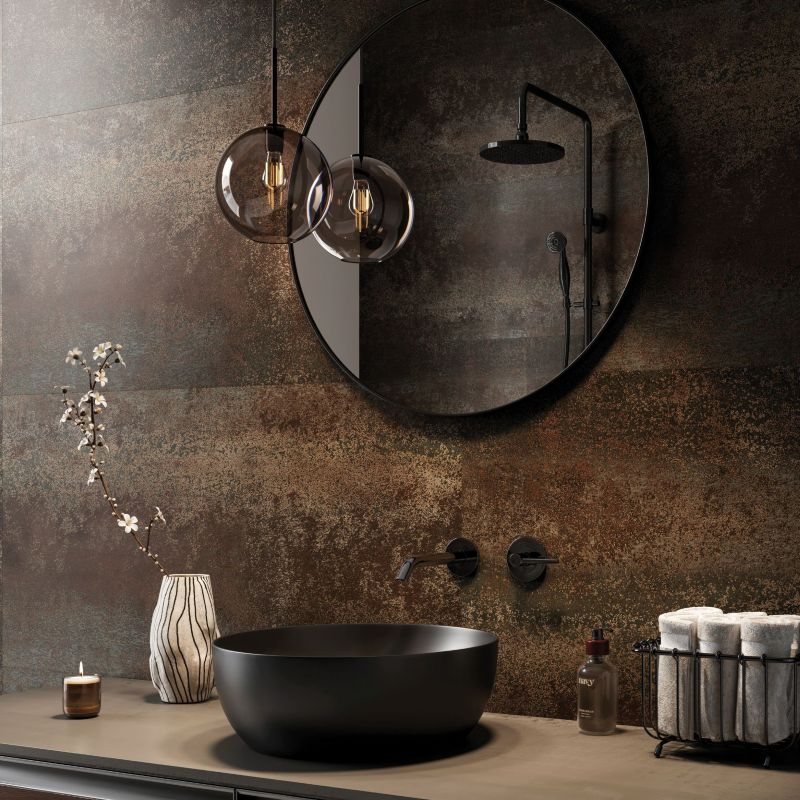 Mineralne panele ścienne SPC Idevo Oxyd 110x55 cm aranżacja