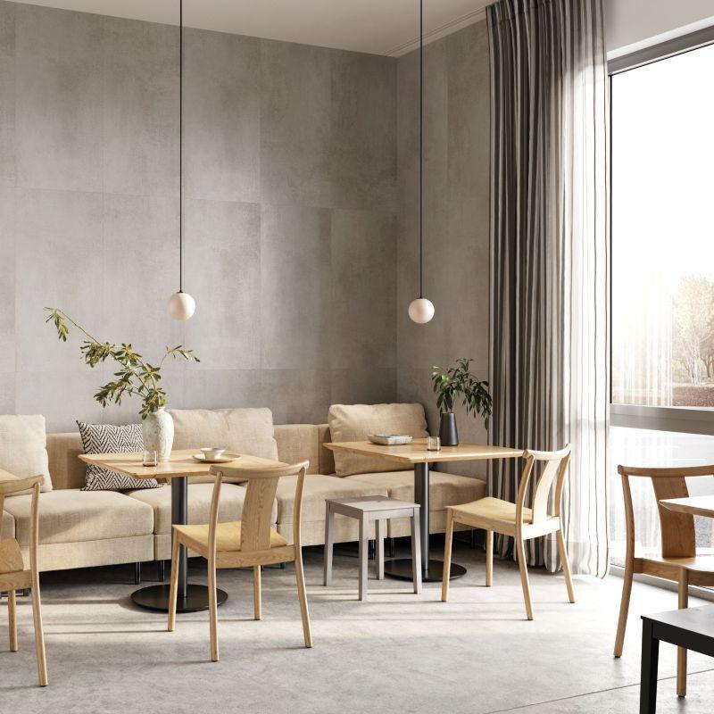 Mineralne panele ścienne SPC Idevo Smoky Concrete 110x55 cm aranżacja