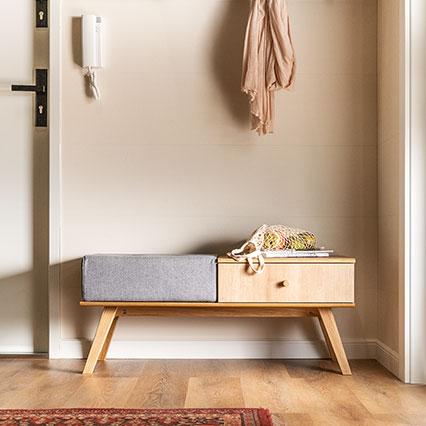 Bench with drawer Nature arrangement