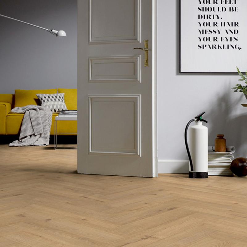 Panele podłogowe Ter Hurne Herringbone Edition Dąb Patio aranżacja