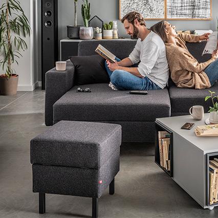 Small pouffe Slide III arrangement