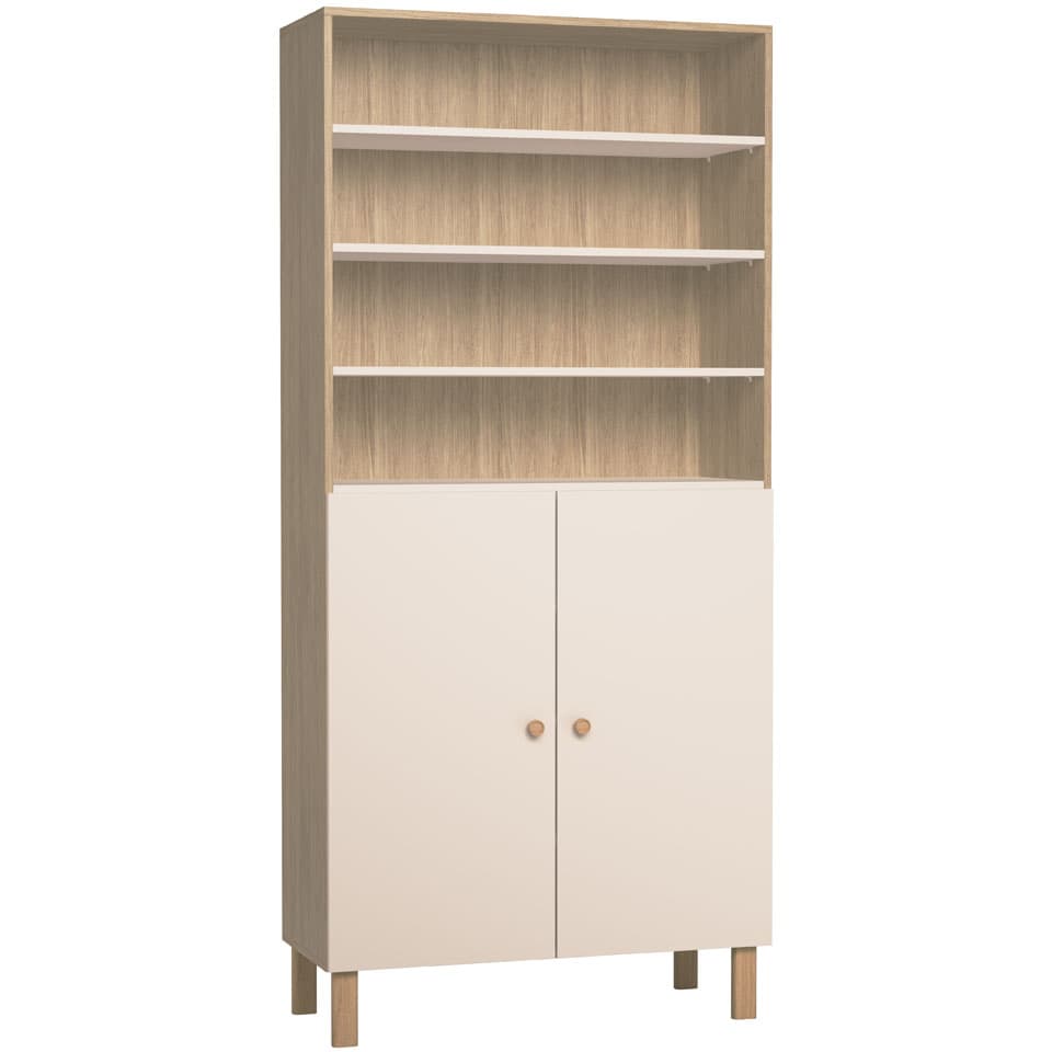 Regał wysoki podwójny Creative słomkowo-beżowy