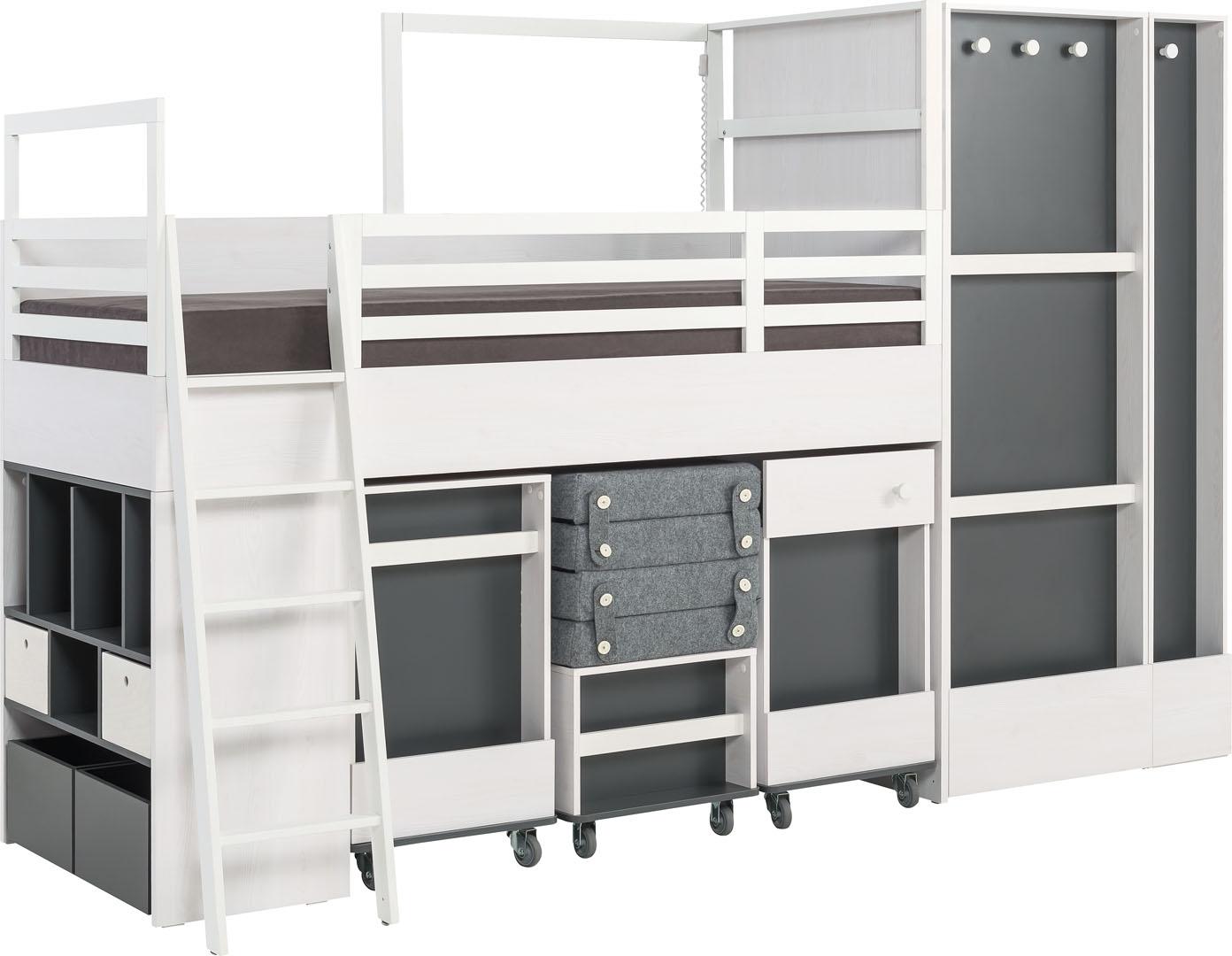 Container with shelves for multi bed Nest