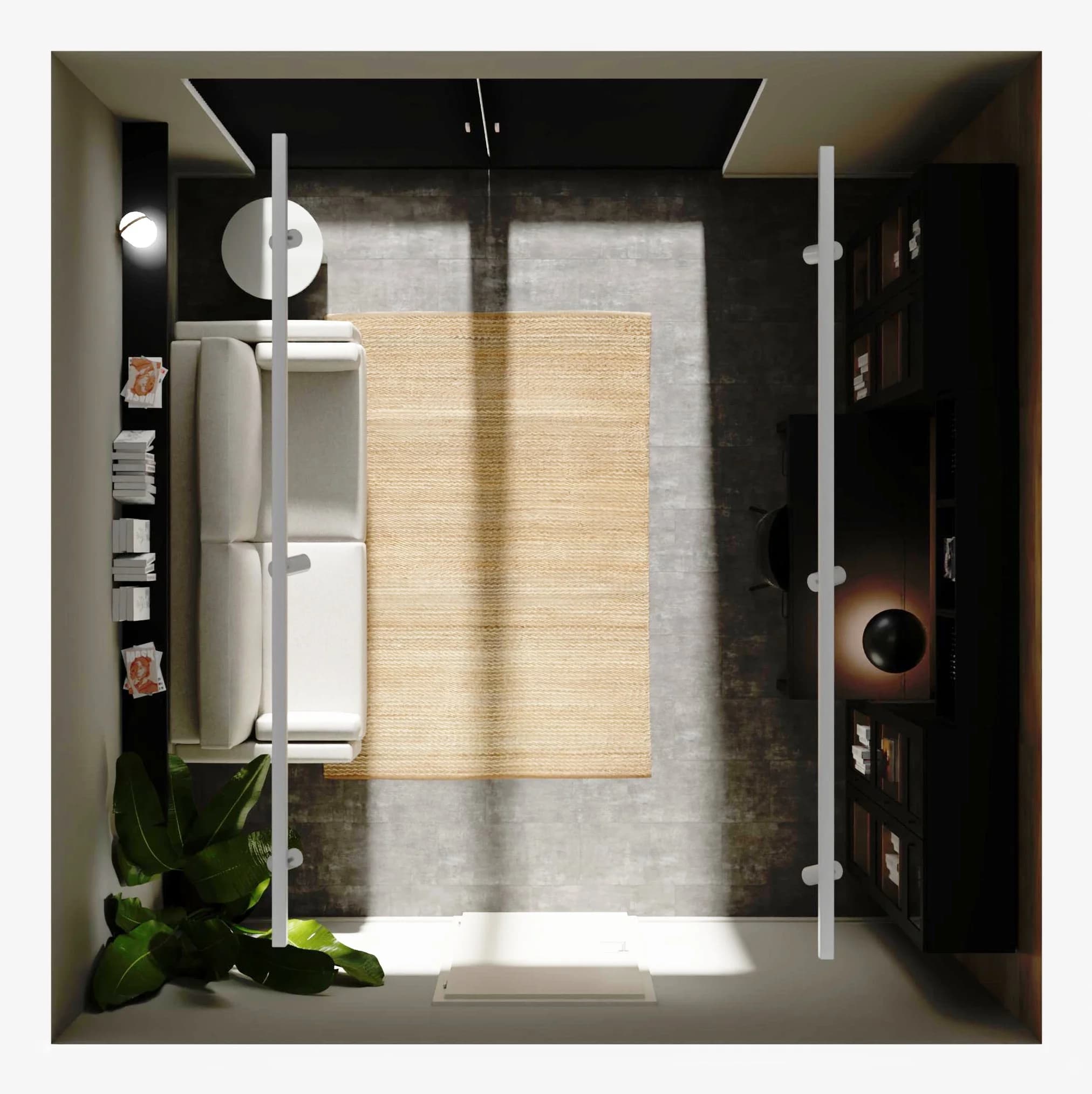 Elegancka biblioteczka z miejscem do pracy