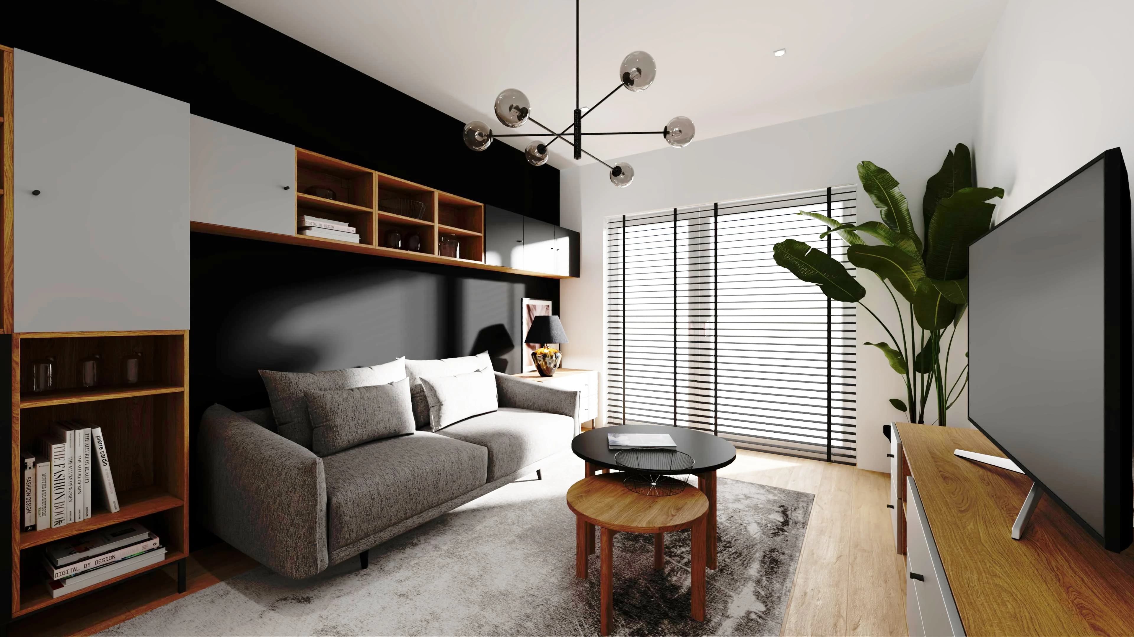 Nowoczesny salon z mocnym charakterem