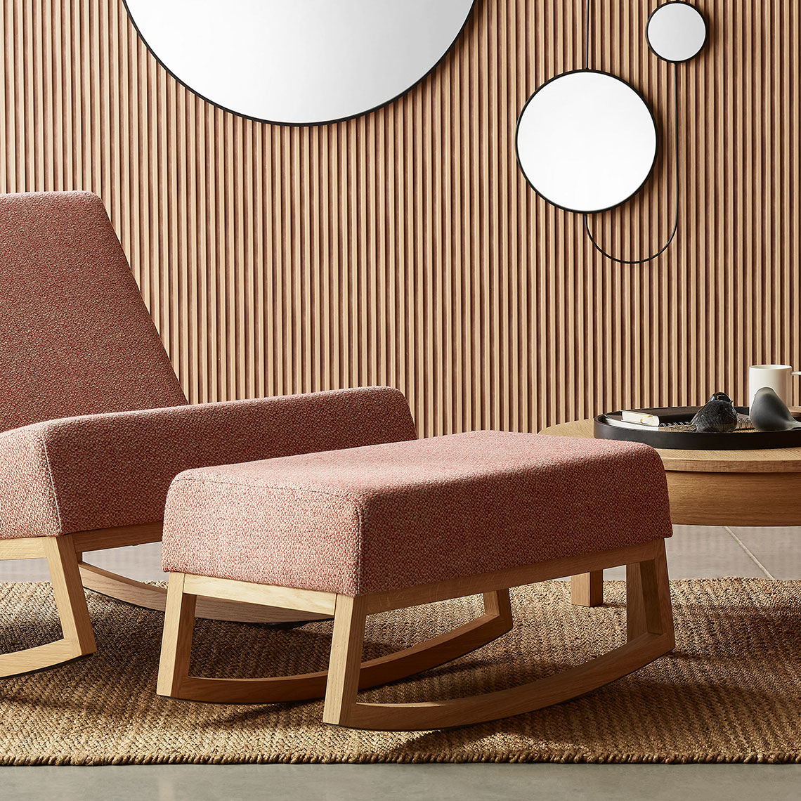 Stan rocking footstool arrangement