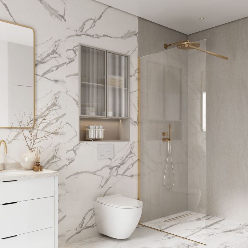 Mineralne panele ścienne SPC Idevo Elegance 110x55 cm aranżacja