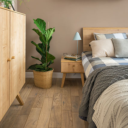 Bed with flat headboard Nature 140x200 arrangement