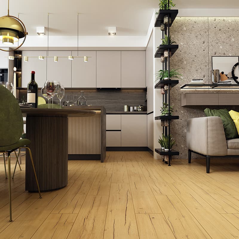 Panele podłogowe Swiss Krono Aurum Sefora Aqua Zero Dąb Breve D40484 aranżacja