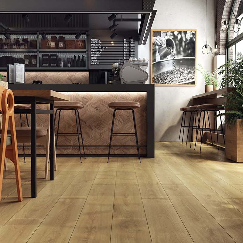 Panele podłogowe Swiss Krono Aurum Sefora Aqua Zero Dąb Ristretto D40494 aranżacja