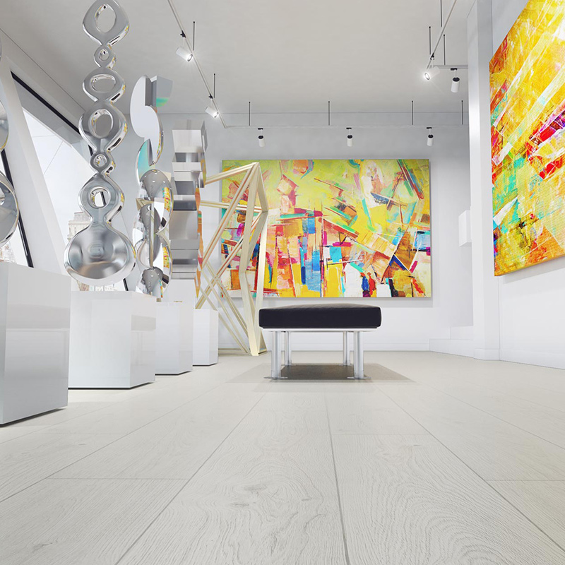 Panele podłogowe SWISS KRONO Aurum Dolce Aqua Zero Dąb Mascarpone D40014 arrangement