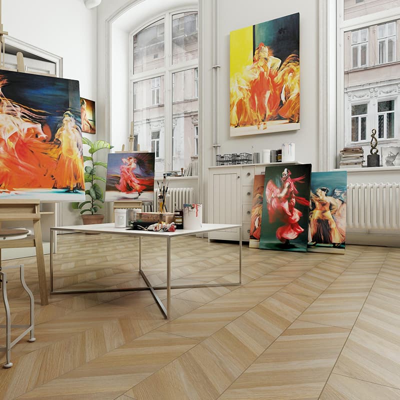 Panele podłogowe SWISS KRONO Platinium Paloma Aqua Block Dąb Carmen D4561 aranżacja